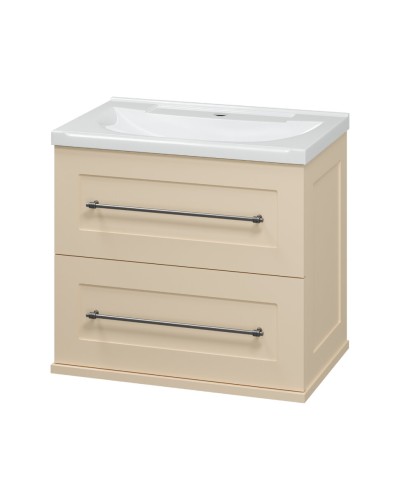 Марта - 60 Тумба подвесная 2 ящ. бежевый (эмаль) / раковина