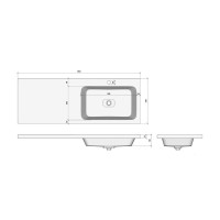 Чегет - 70 Тумба напольная 3 ящ. под стиральную машину, белая / раковина ПРАВАЯ