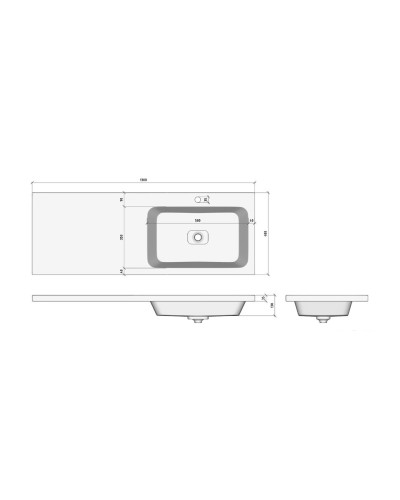 Чегет - 70 Тумба напольная 3 ящ. под стиральную машину, белая / раковина ПРАВАЯ