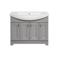 Лувр -105 Тумба напольная, серая / раковина