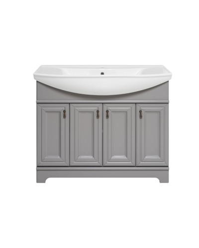 Лувр -105 Тумба напольная, серая / раковина