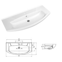 Лувр -105 Тумба напольная, серая / раковина