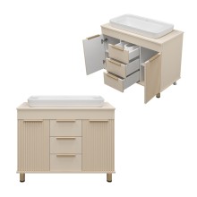 ENFIDA -100 Тумба напольная 3 ящ. бежевая эмаль / раковина