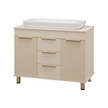 ENFIDA -100 Тумба напольная 3 ящ. бежевая эмаль / раковина