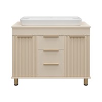 ENFIDA -100 Тумба напольная 3 ящ. бежевая эмаль / раковина