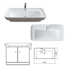 SAVOY - 90 Тумба подвесная с 1 ящ. белый / раковина