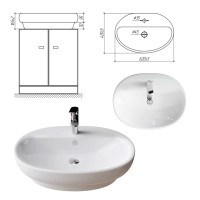 SAVOY - 80 Тумба подвесная с 1 ящ. белый / раковина