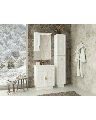 Амбра - 70 тумба прямая белая / раковина