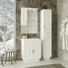 Амбра - 70 тумба прямая белая / раковина