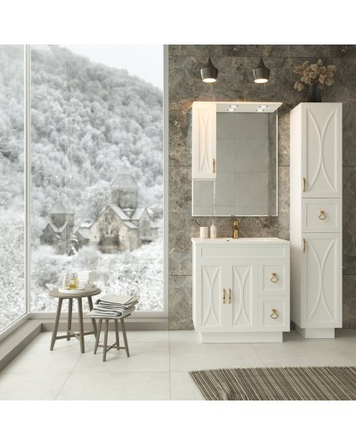 Амбра - 80 тумба белая с 2 ящ. / раковина