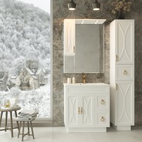 Амбра - 80 тумба белая с 2 ящ. / раковина