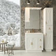 Амбра - 80 тумба белая с 2 ящ. / раковина