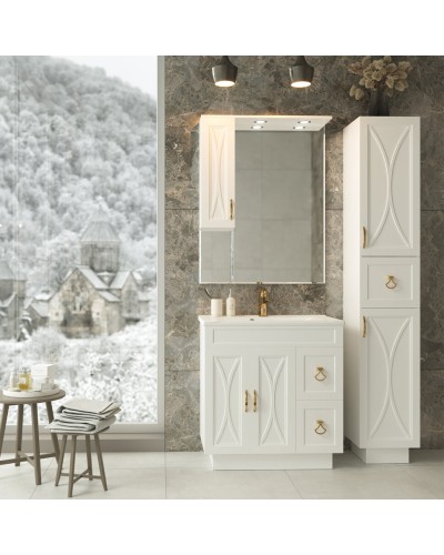 Амбра - 80 тумба белая с 2 ящ. / раковина