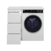 GRAFIT - 40 Тумба напольная 3 ящ. БЕЛАЯ под стиральную машину / раковина Гавана лев.