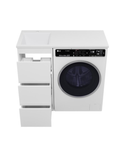 GRAFIT - 40 Тумба напольная 3 ящ. БЕЛАЯ под стиральную машину / раковина Гавана лев.