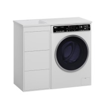 GRAFIT - 40 Тумба напольная 3 ящ. БЕЛАЯ под стиральную машину / раковина Гавана лев.