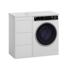 GRAFIT - 40 Тумба напольная 3 ящ. БЕЛАЯ под стиральную машину / раковина Гавана лев.