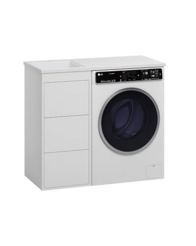 GRAFIT - 40 Тумба напольная 3 ящ. БЕЛАЯ под стиральную машину / раковина Гавана лев.