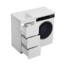 GRAFIT - 40 Тумба напольная 3 ящ. БЕЛАЯ под стиральную машину / раковина Гавана лев.