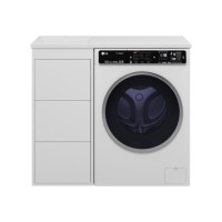 GRAFIT - 40 Тумба напольная 3 ящ. БЕЛАЯ под стиральную машину / раковина Гавана лев.