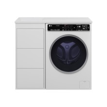 GRAFIT - 40 Тумба напольная 3 ящ. БЕЛАЯ под стиральную машину / раковина Гавана лев.