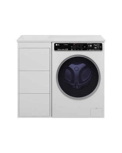 GRAFIT - 40 Тумба напольная 3 ящ. БЕЛАЯ под стиральную машину / раковина Гавана лев.