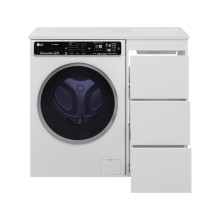 GRAFIT - 40 Тумба напольная 3 ящ. БЕЛАЯ под стиральную машину / раковина Гавана прав.