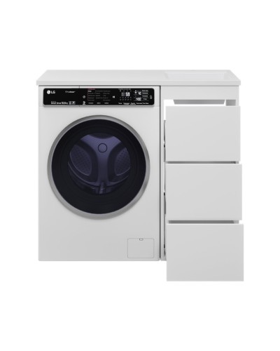 GRAFIT - 40 Тумба напольная 3 ящ. БЕЛАЯ под стиральную машину / раковина Гавана прав.