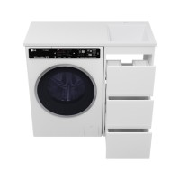 GRAFIT - 40 Тумба напольная 3 ящ. БЕЛАЯ под стиральную машину / раковина Гавана прав.