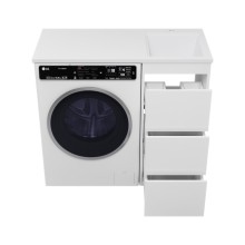 GRAFIT - 40 Тумба напольная 3 ящ. БЕЛАЯ под стиральную машину / раковина Гавана прав.