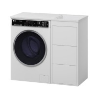 GRAFIT - 40 Тумба напольная 3 ящ. БЕЛАЯ под стиральную машину / раковина Гавана прав.