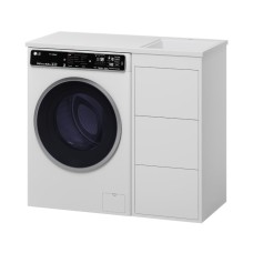 GRAFIT - 40 Тумба напольная 3 ящ. БЕЛАЯ под стиральную машину / раковина Гавана прав.