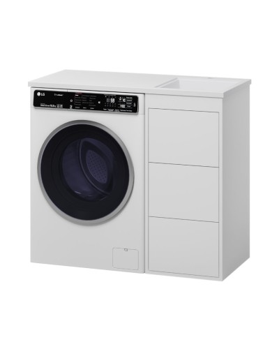 GRAFIT - 40 Тумба напольная 3 ящ. БЕЛАЯ под стиральную машину / раковина Гавана прав.