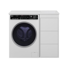 GRAFIT - 40 Тумба напольная 3 ящ. БЕЛАЯ под стиральную машину / раковина Гавана прав.