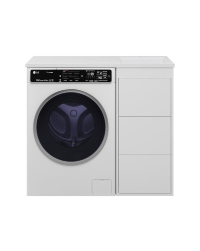 GRAFIT - 40 Тумба напольная 3 ящ. БЕЛАЯ под стиральную машину / раковина Гавана прав.