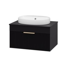 ENFIDA - 70 Тумба подвесная черная мат. эмаль 1 ящ. / раковина