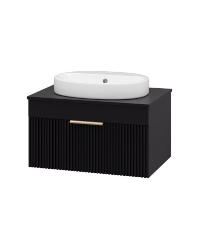 ENFIDA - 70 Тумба подвесная черная мат. эмаль 1 ящ. / раковина