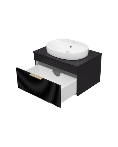 ENFIDA - 70 Тумба подвесная черная мат. эмаль 1 ящ. / раковина