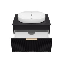 ENFIDA - 70 Тумба подвесная черная мат. эмаль 1 ящ. / раковина