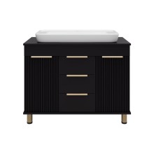 ENFIDA -100 Тумба напольная 3 ящ. черная мат. эмаль / раковина