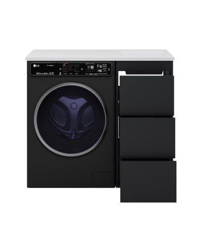 GRAFIT - 40 Тумба напольная 3 ящ. Графит под стиральную машину / раковина Гавана прав.