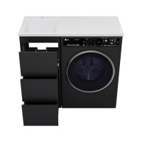 GRAFIT - 40 Тумба напольная 3 ящ. Графит под стиральную машину / раковина Гавана лев.