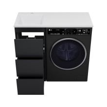 GRAFIT - 40 Тумба напольная 3 ящ. Графит под стиральную машину / раковина Гавана лев.