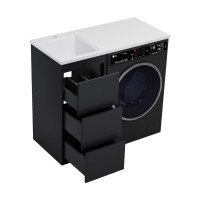 GRAFIT - 40 Тумба напольная 3 ящ. Графит под стиральную машину / раковина Гавана лев.