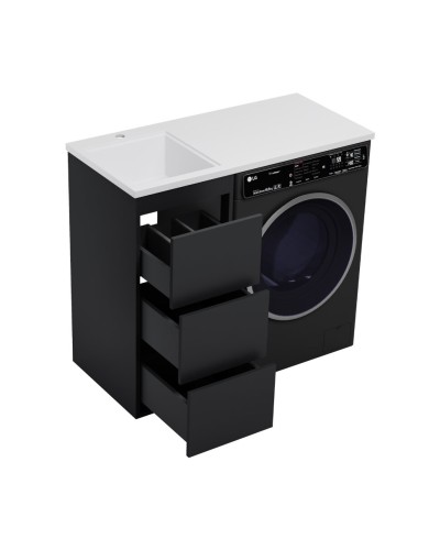 GRAFIT - 40 Тумба напольная 3 ящ. Графит под стиральную машину / раковина Гавана лев.