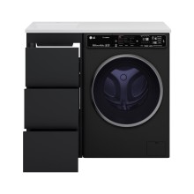 GRAFIT - 40 Тумба напольная 3 ящ. Графит под стиральную машину / раковина Гавана лев.