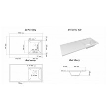 GRAFIT - 40 Тумба напольная 3 ящ. Графит под стиральную машину / раковина Гавана прав.