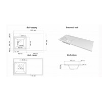 GRAFIT - 40 Тумба напольная 3 ящ. БЕЛАЯ под стиральную машину / раковина Гавана лев.