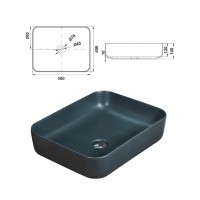 DAKOTA - 80 Тумба напольная 2 ящ.  (ДСП (Дуб Гал. Черный кварц) / раковина