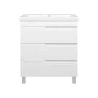 Софт - 75 Тумба напольная с 3 ящ.эмаль / раковина